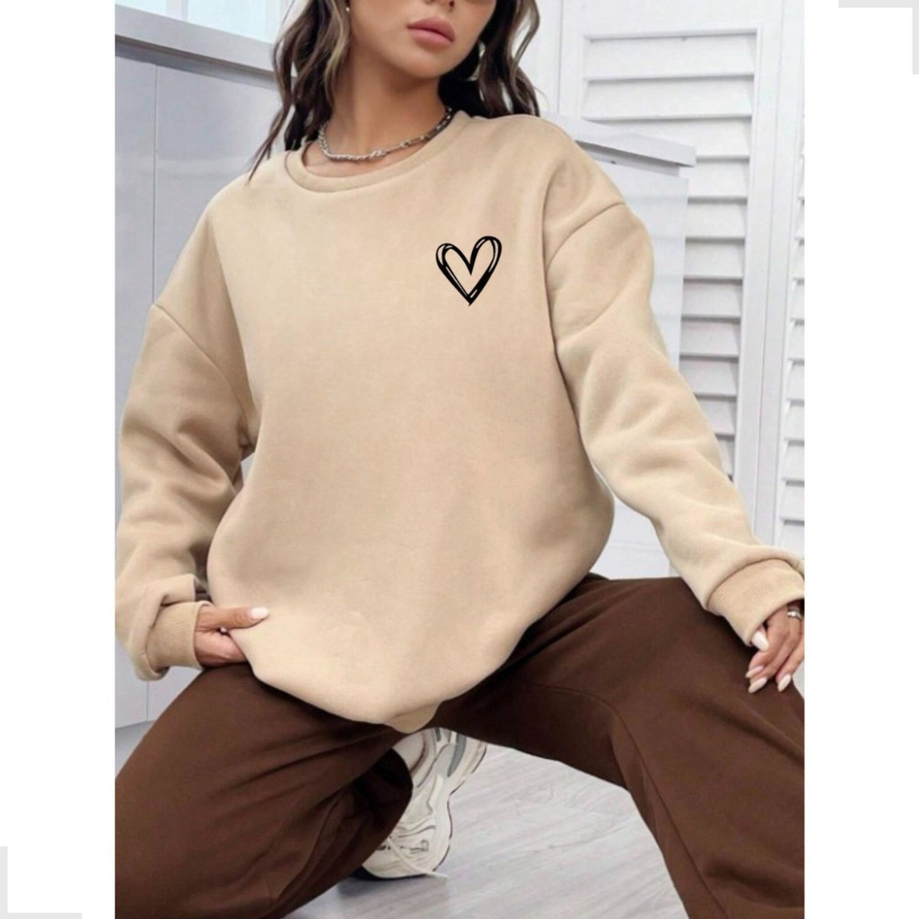 Blusa de Frio Moletom Feminino Casaco Grosso Sem Capuz Flanelado Peluciado Lançamento