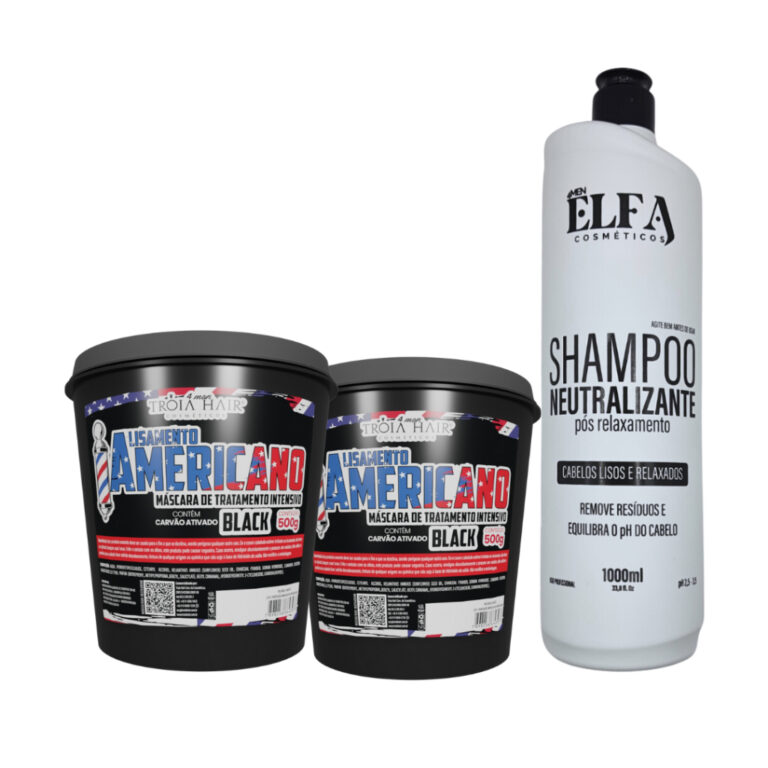 2 Alisamento Americano Black 500g  e Shampoo Neutr