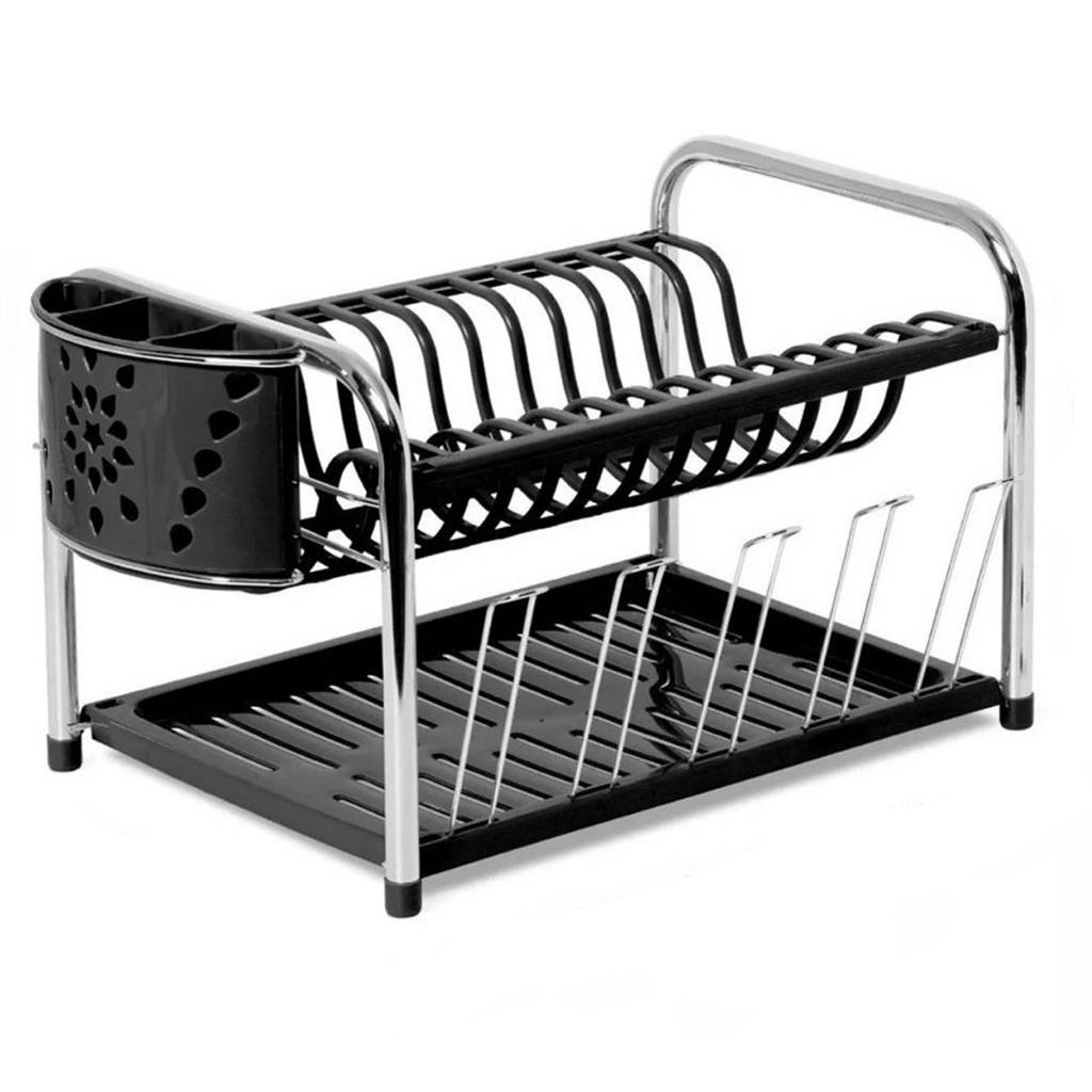 Escorredor de Louças Moderno 2 Andares  Opções de Cores: Branco, Preto e Vermelho