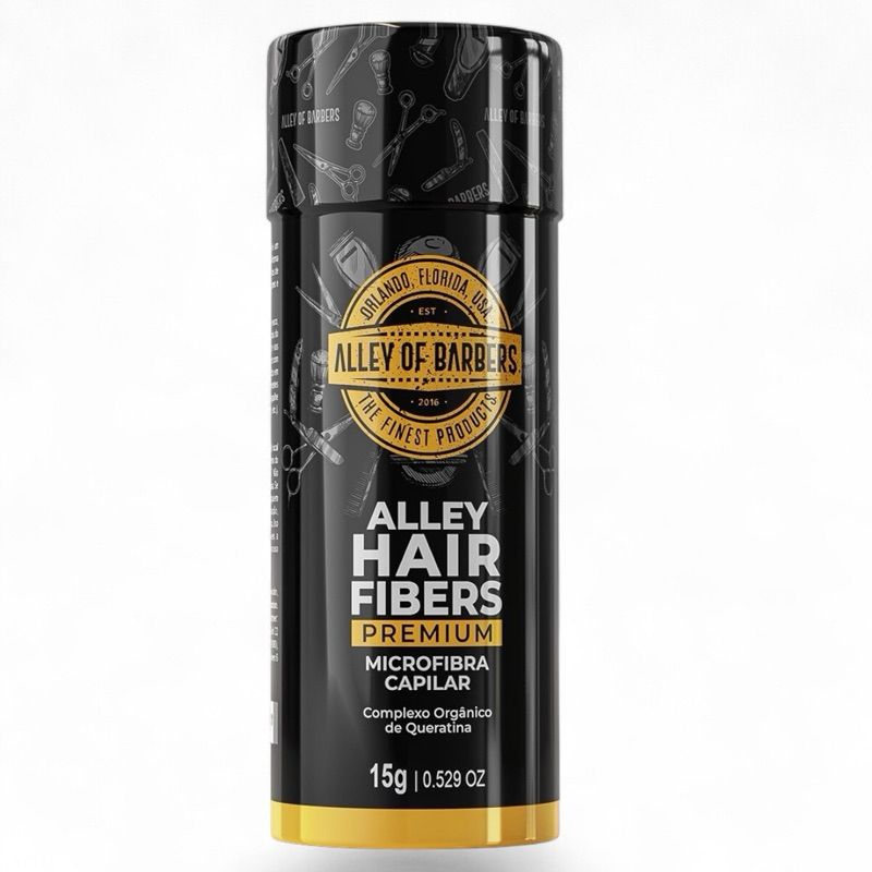 Fibra Capilar 15g Alley of Barbers  Espessura 0,04mm para Falhas e Volume Cabelo e Barba