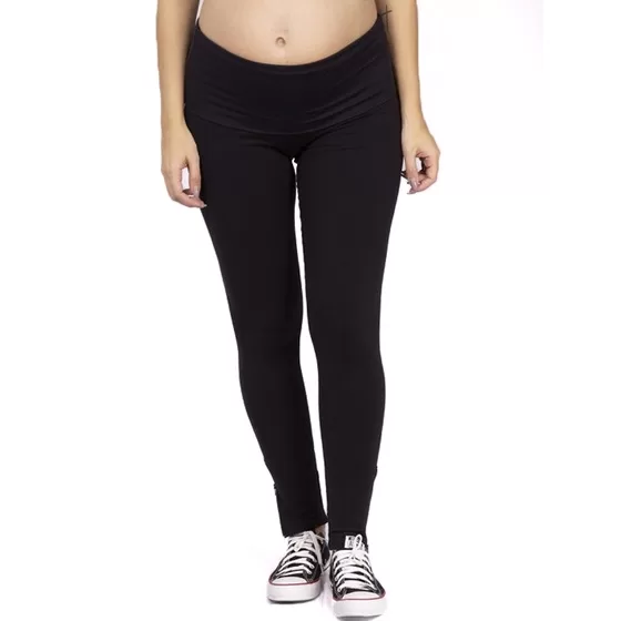 Calça Legging Gestante Gravida Preto Cós Alto Co