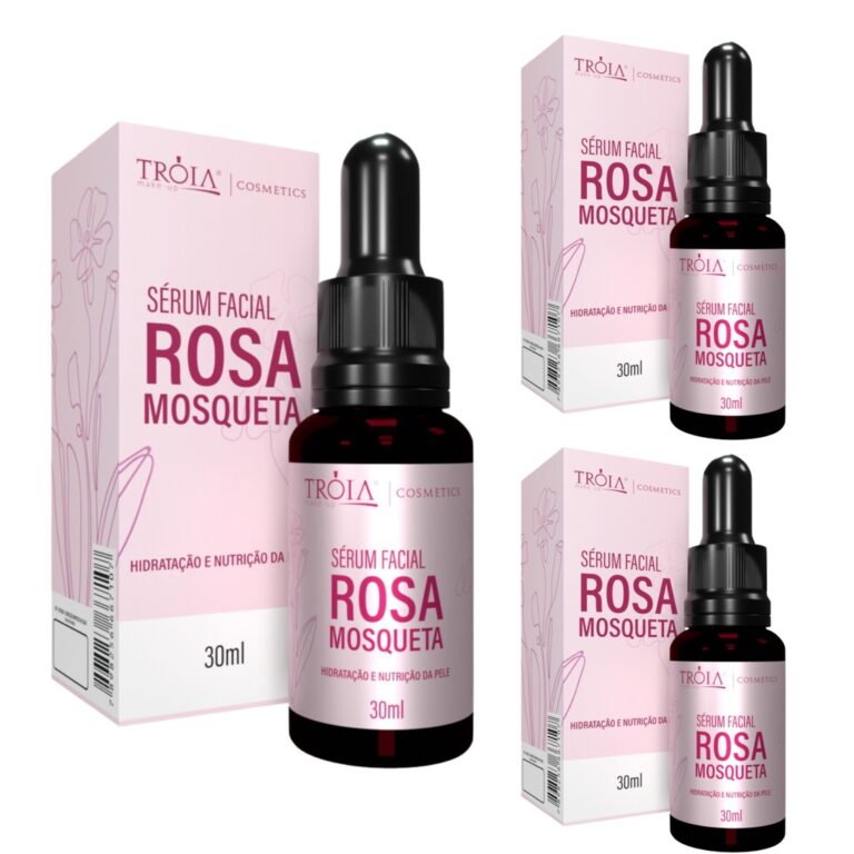 3 Unid Serum Facial Rosa Mosqueta Troia Make Up 30