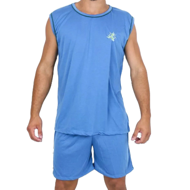 Pijama Masculino Regata Verão Adulto em Malha de 