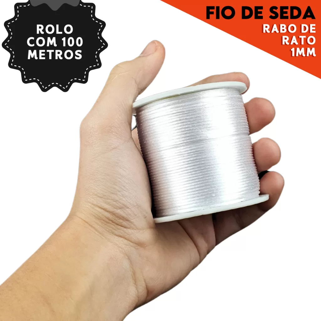 Fio De Seda – Cordão Rabo De Rato 1 Mm – Branco Nybc