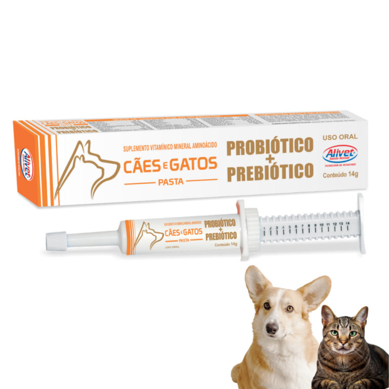 Probiótico + Prebiótico Cães e Gatos Alivet 14g