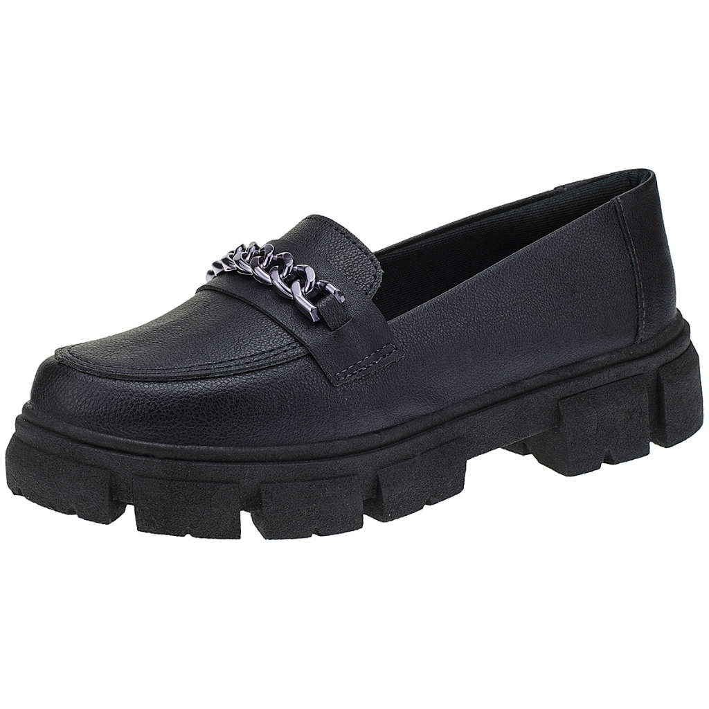 Mocassim Feminino Tratorado Oxford Plataforma Blogueira