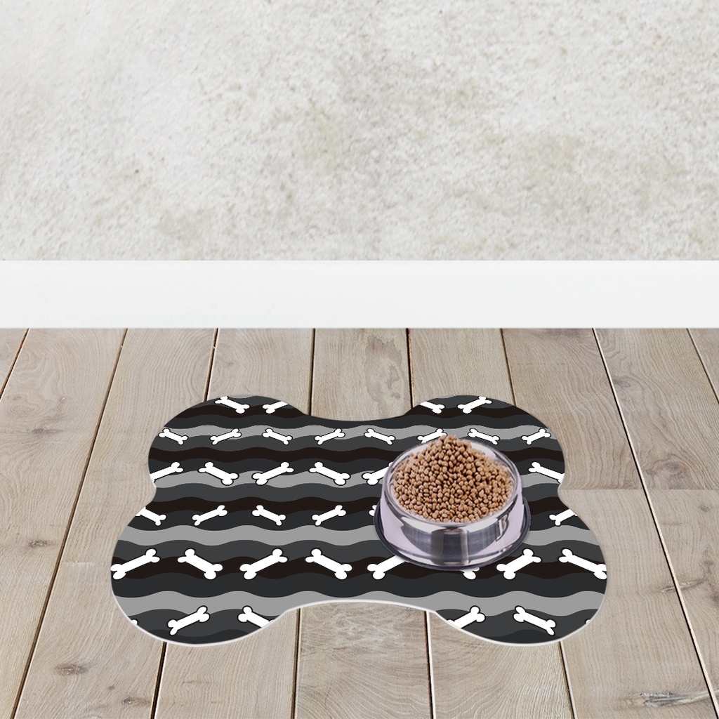 Tapete Pet Osso Comedouro Cachorro e Gato Ossinhos Antiderrapante Dcorô