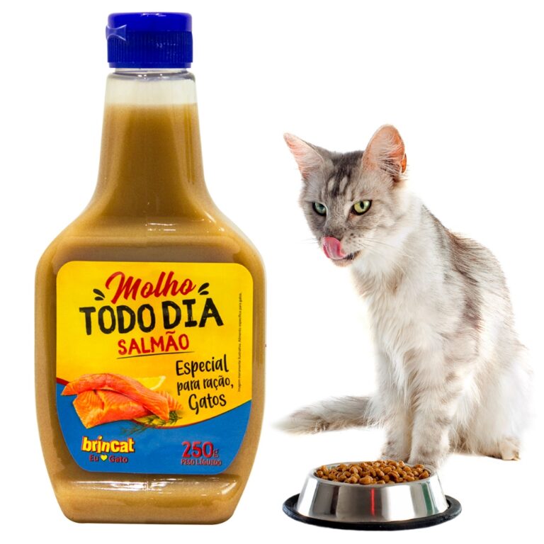 Molho Pet para Ração de Gatos Salmão 250g Brinc