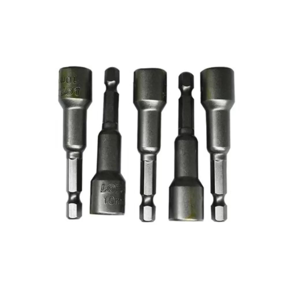 Jogo de Soquete Magnético Sextavado 1/4 Pol. com 5 Pçs Lotus