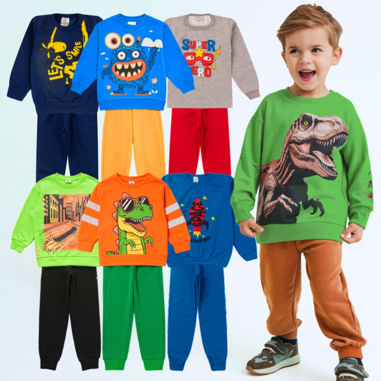 Kit 6 Peças Conjunto Moletom Infantil Menino 1 ao