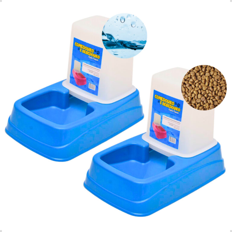 Kit Comedouro/Bebedouro Dupla Função Dispenser A