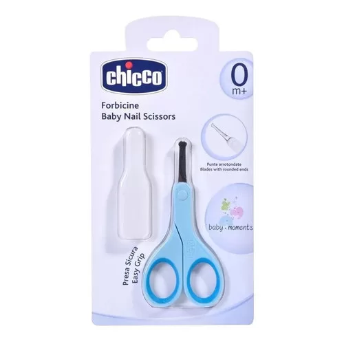 TESOURINHA AZUL CHICCO AÇO INOXIDÁVEL CURVAS E P