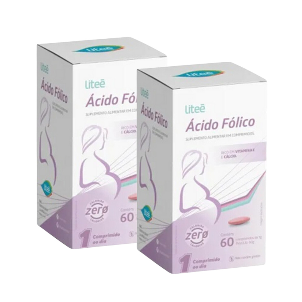 Kit 2 Uni Ácido Fólico e Vitamina E com 60 Comprimidos