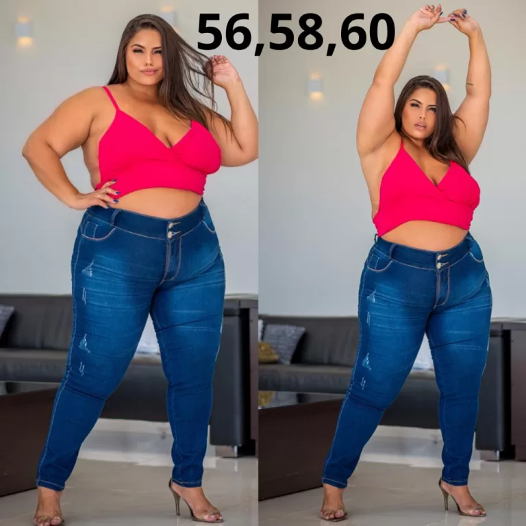 Calça Jeans Plus Size 56 ao 60 cos largo e alto