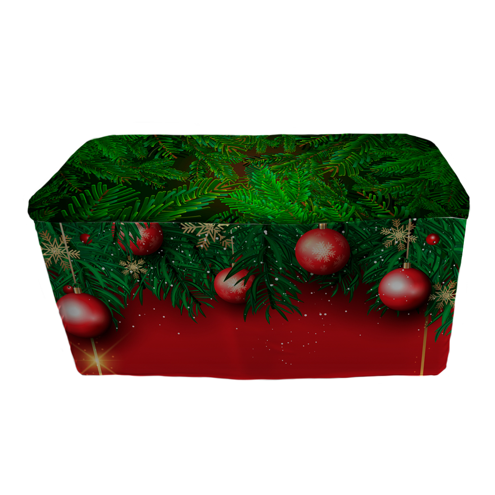 Capa De Mesa Decorativa Para Festa Tecido Sublimado 137×70 cm Veste Fácil Tema Enfeites de Natal
