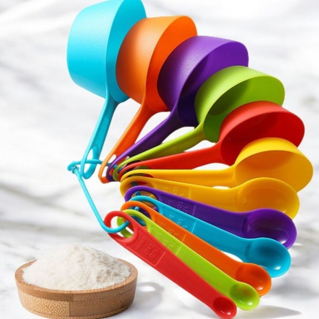 Conjunto Colher Xicaras Medidoras Kit Com 12 Peças Prático Colher Medidora Cozinha Alimentos