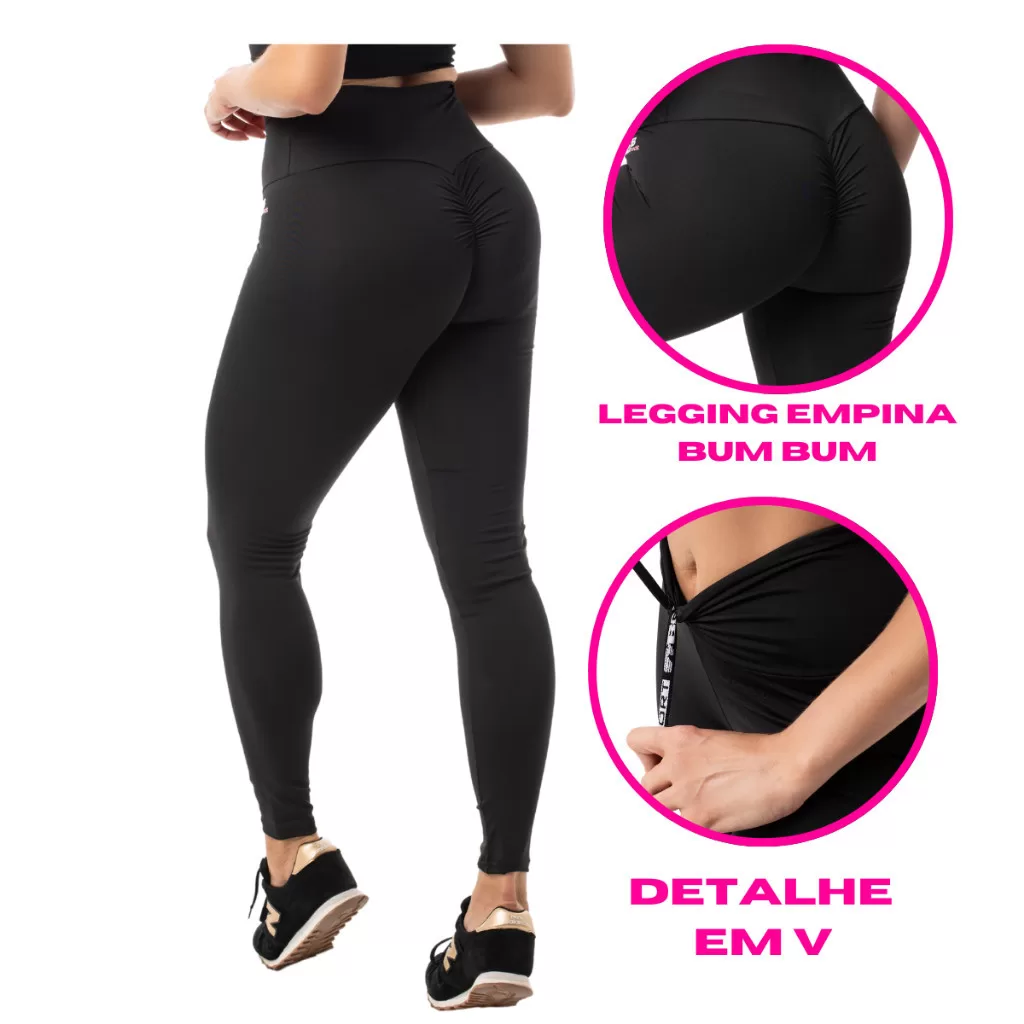 Calça Legging Feminina Cintura Alta Suplex Levanta Bumbum Zero Transparência Academia