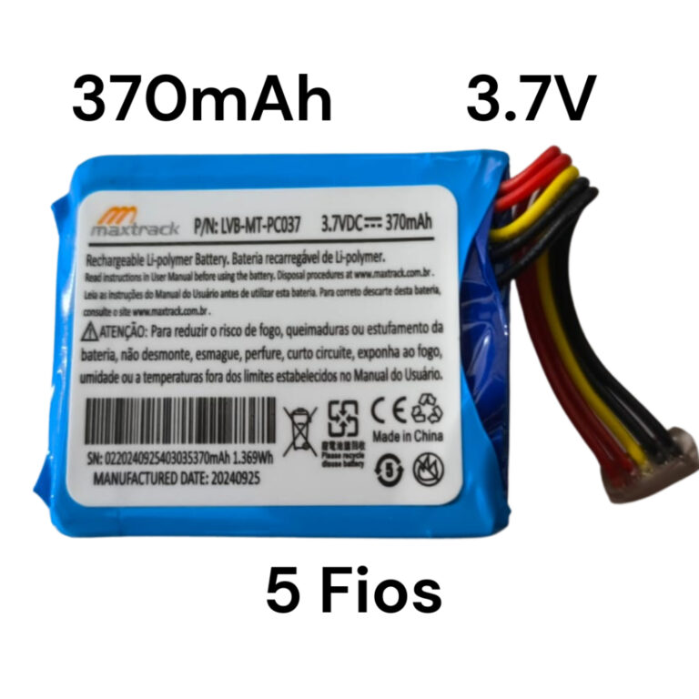 Bateria Maxtrack 3,7v 370mah 3mm X 30mm X 35mm com