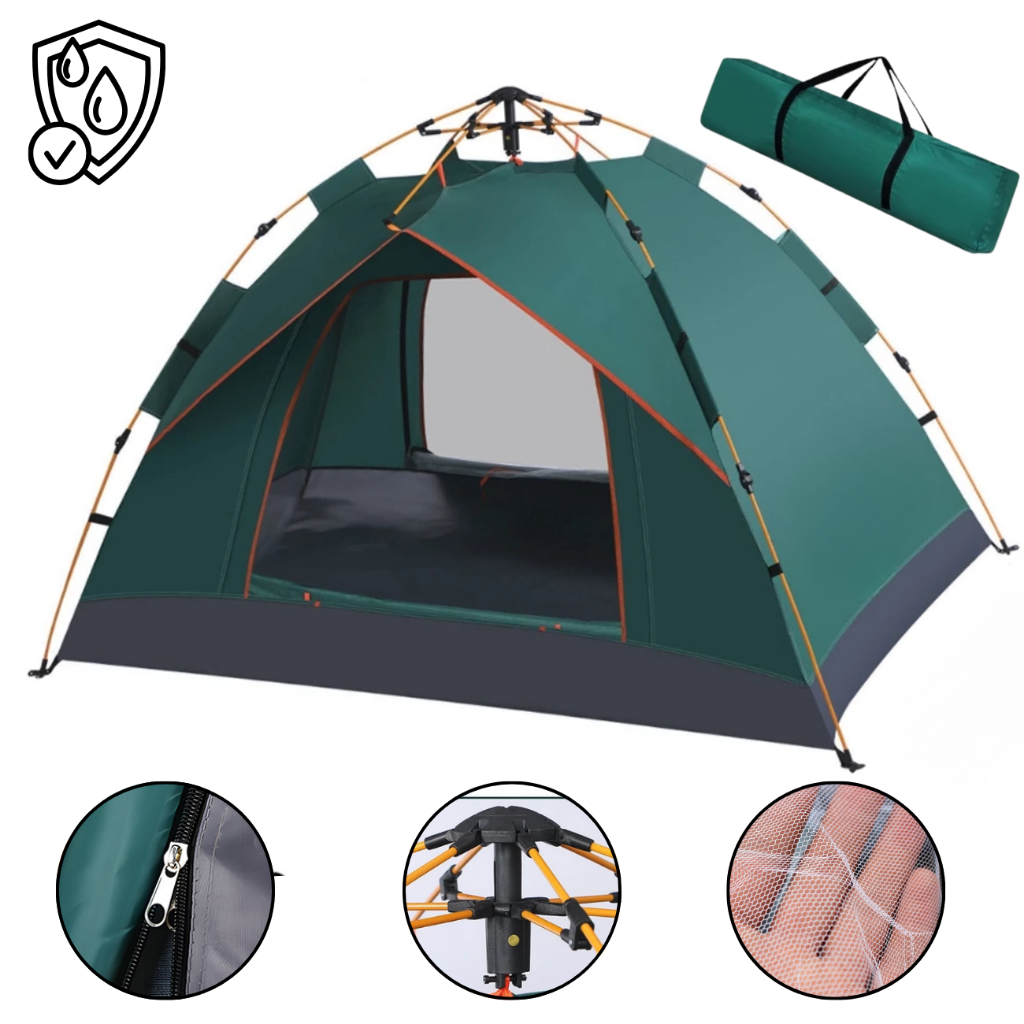 Barraca Acampamento Auto-armavel Impermeavel 2x2m 3-4 Pessoas Portatil Com Bolsa