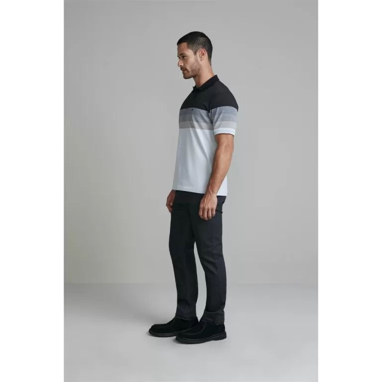 Camisa Polo Piquet Comfort – Preto / Azul Ce