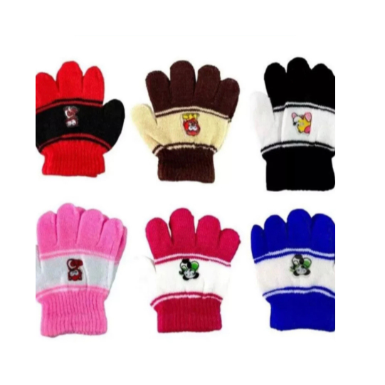 Kit 3 Pares Luvas Infantil unisex P M G Menina e M