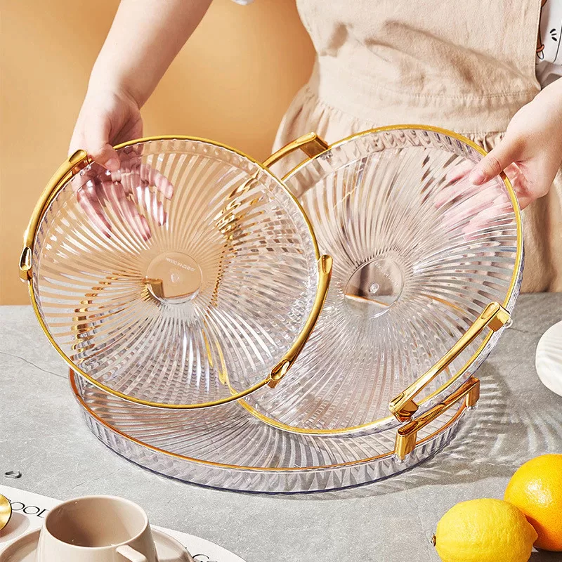Bandeja Organizadora Decorativa Multiuso Para Servir Nórdica Com Alça e Detalhe em Dourado Decoração