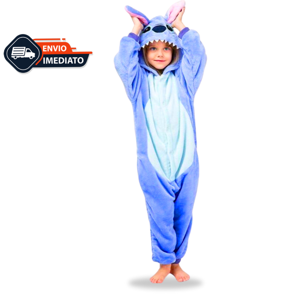 Pijama Kigurumi Stitch Personagens Infantil  Macacão Feminino Masculino Cospley Inverno Quentinho