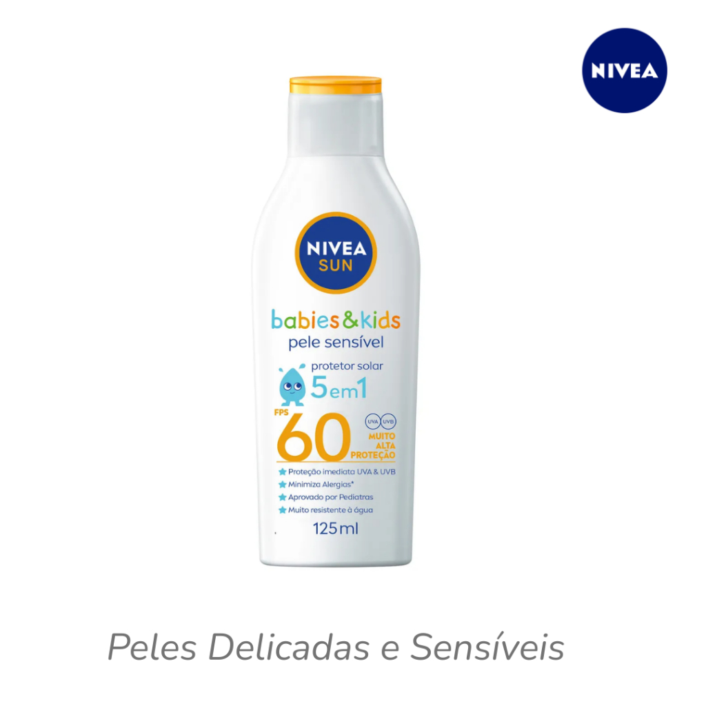 NIVEA SUN Protetor Solar Kids E Babies Pele Sensível FPS 60