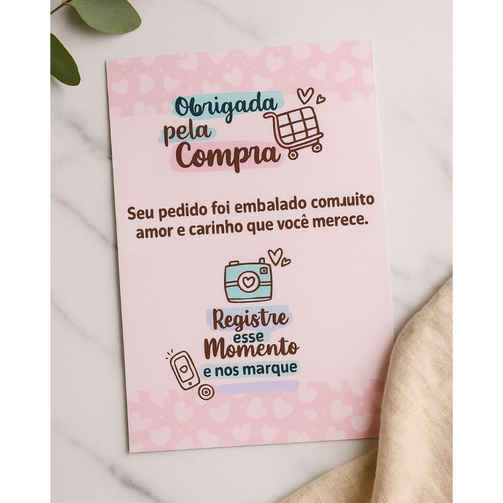 Cartões de Agradecimento ao Cliente Personalizado 7×10 cm Panfleto Gratidão 30 50 70
