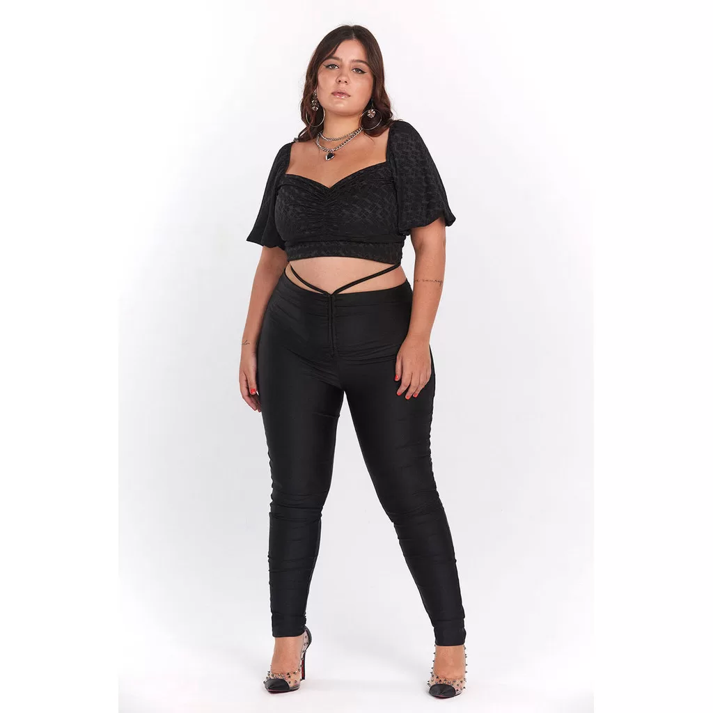 Calça Feminina Up Glam Amarração Planet Girls Preto