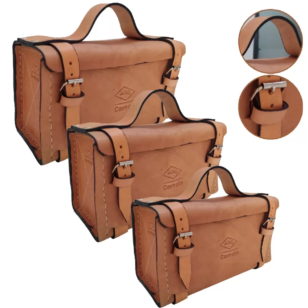 Maleta Em Couro Original Legítimo Para Organizador De Ferramentas Rústico Resistente Profissional