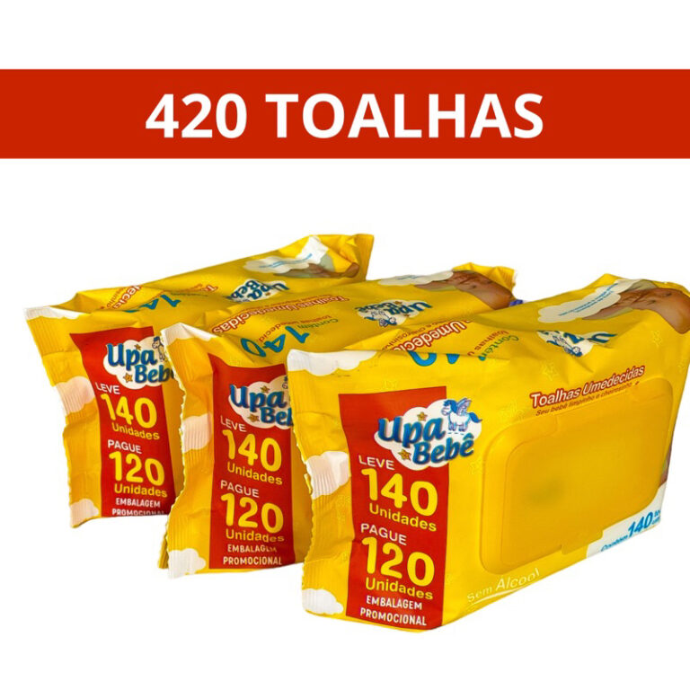 420 Toalhas Umedecidas/3 Pacotes- Upa Bebê Promo
