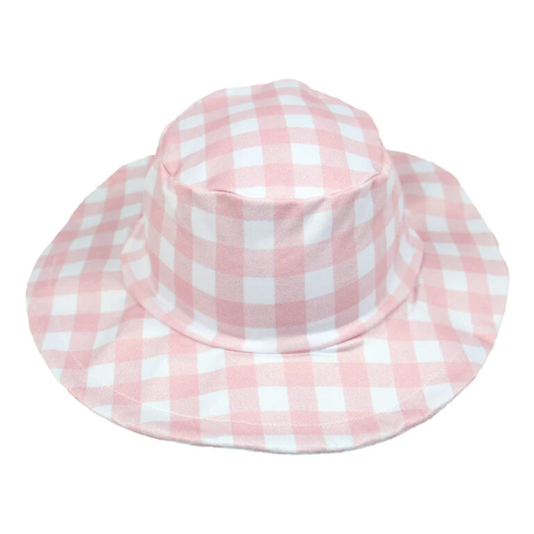Chapéu Bebê Praia Xadrez Rosa MiniBoo Proteção