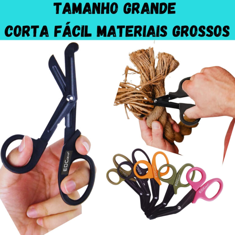 Tesoura Ponta Romba Grande Resgate Corta Cinto Ves