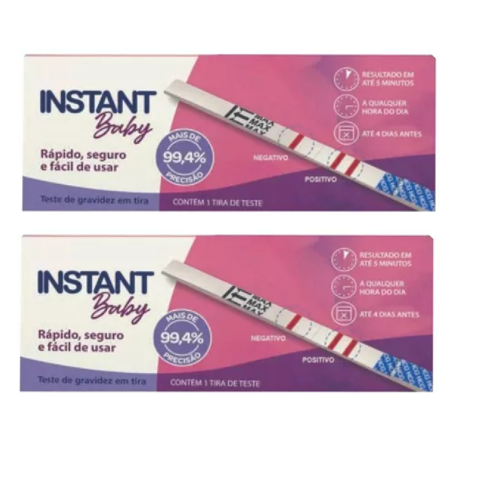 Kit com 2 Teste De Gravidez Instant Baby Tira Prevent Pharma