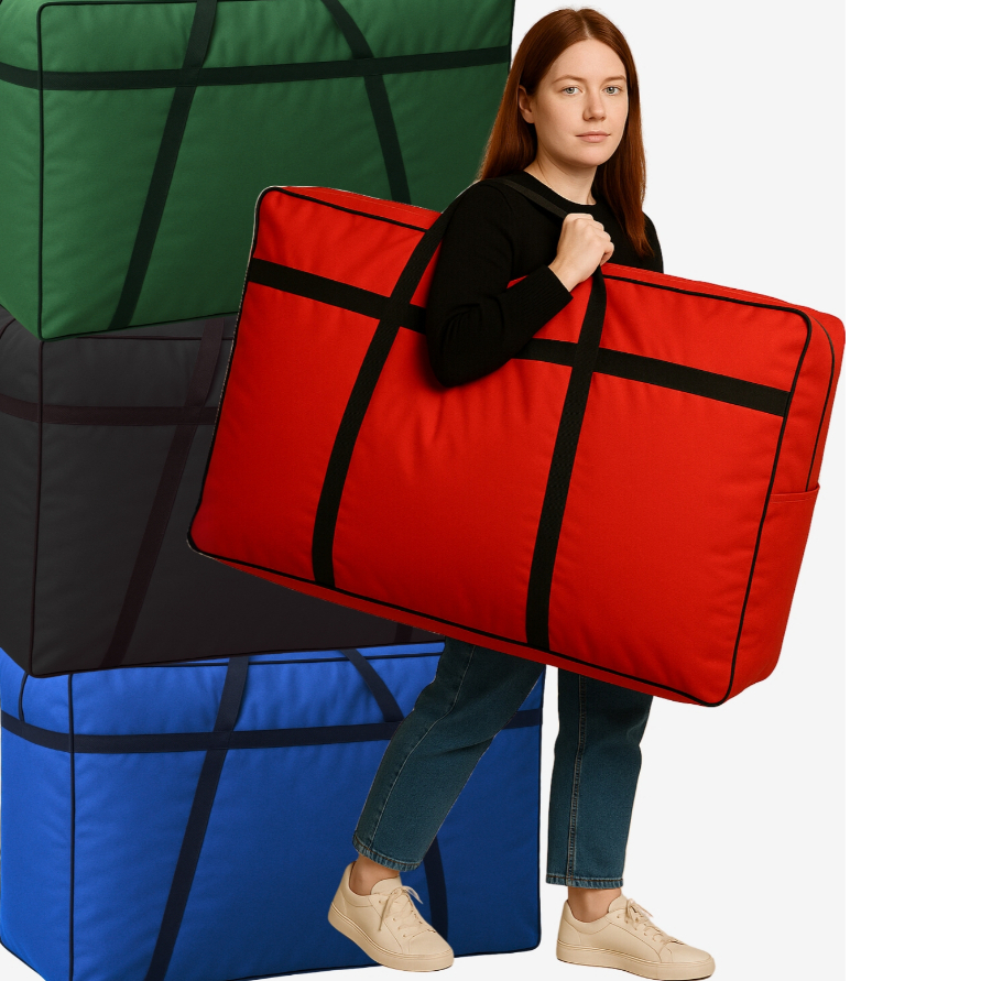 Kit Conjunto 4 Sacolão Gigante Bolsa de Viagem Mudança Ggg 85x60x26 Sacoleira 104 – 133 litros