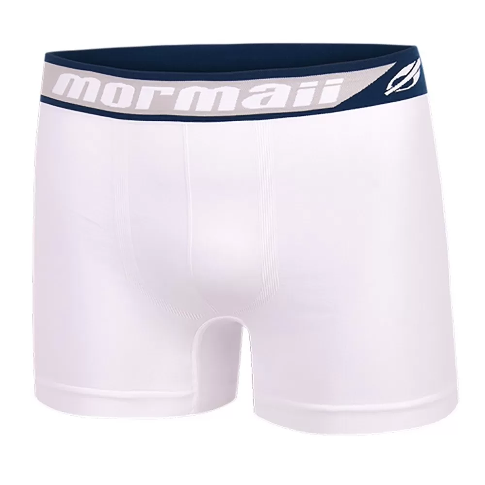 Cueca Boxer Mormaii Logo Elástico Masculina – Branco e Azul