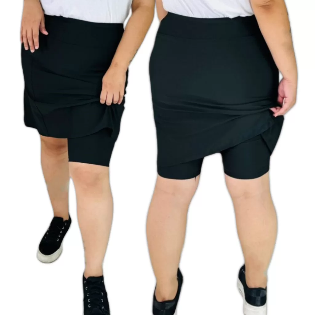 Saia Short Fitness Moda Evangélica Plus Size Academia Caminhada Cristã Modesta G1 E G2