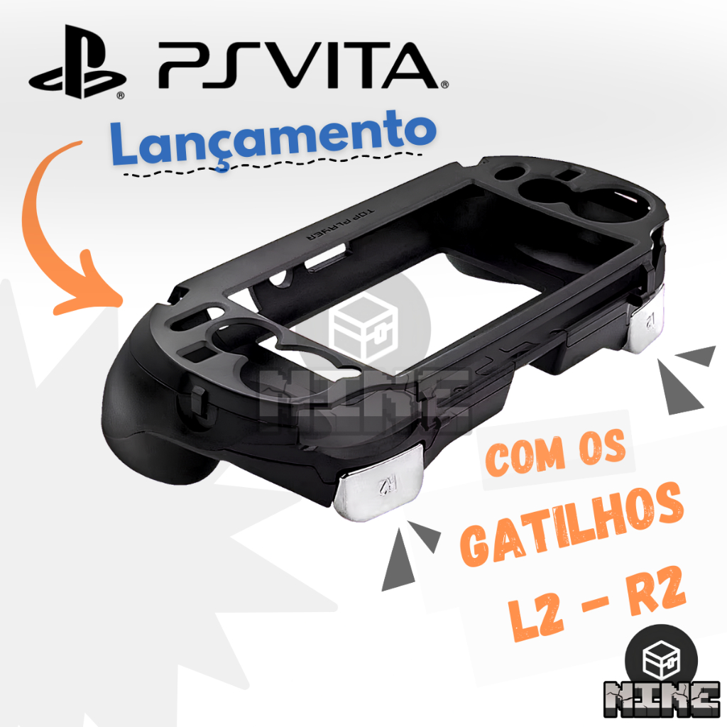 Grip Mão PS Vita Sony Fat Com Gatilhos Touch L2 – R2 Hand Grip Suporte de Mão Joypad Premium