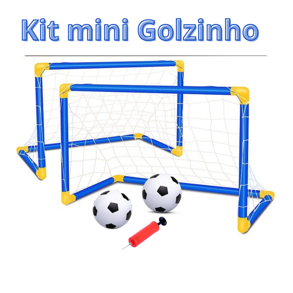 Kit Mini Golzinho de futebol trave rede bola e bomba de encher Brinquedo infantil