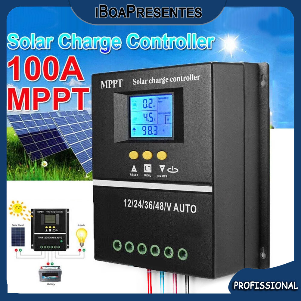 100A MPPT Controlador Solar Painel Fotovoltaico Geração De Energia E Carregamento 12/24/36/48V Adapt