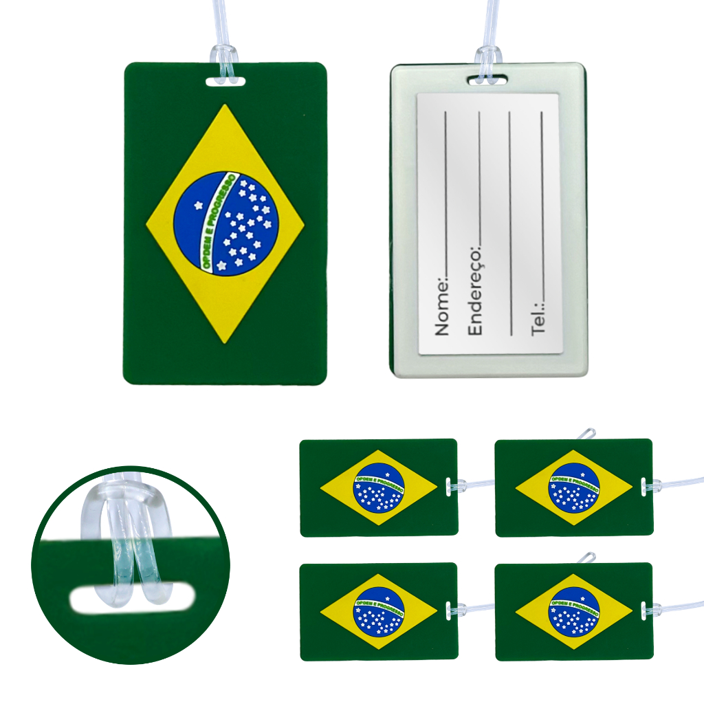 6 Tags Do Brasil – Identificador p/ Malas, Bolsas e Mochilas