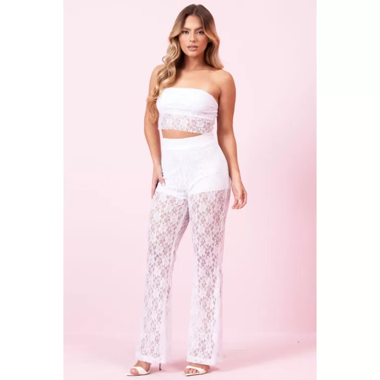 Calça Feminina Pantalona Casual Renda Planet Girl