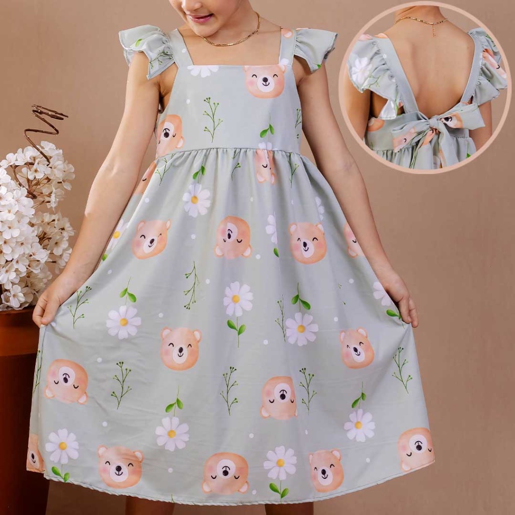 Vestido Infantil Menina Estampado Floral Colorido Luxo Cores Vibrantes