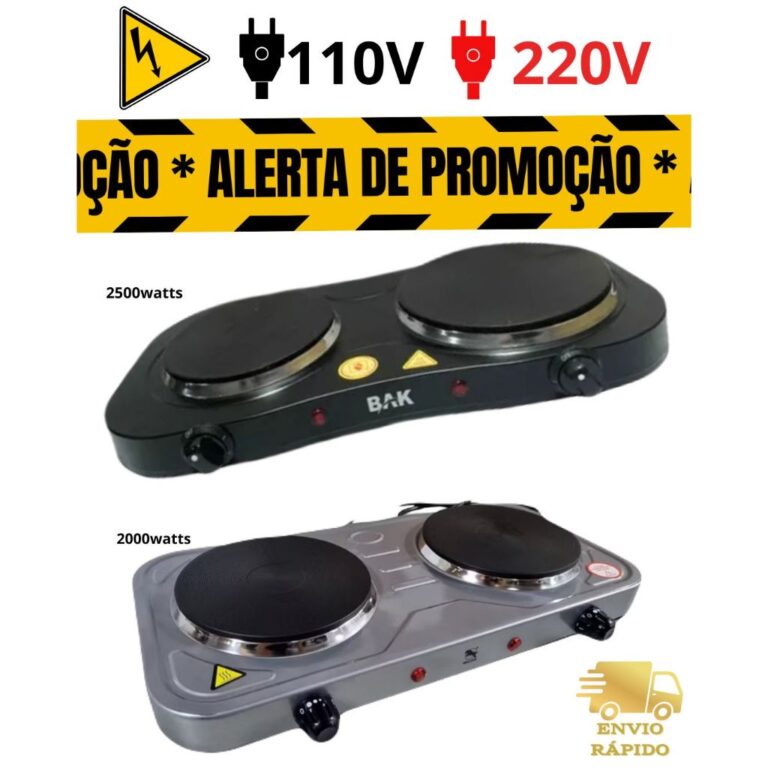 Fogão Cooktop Fogareiro Elétrico Portatil 2 Boca