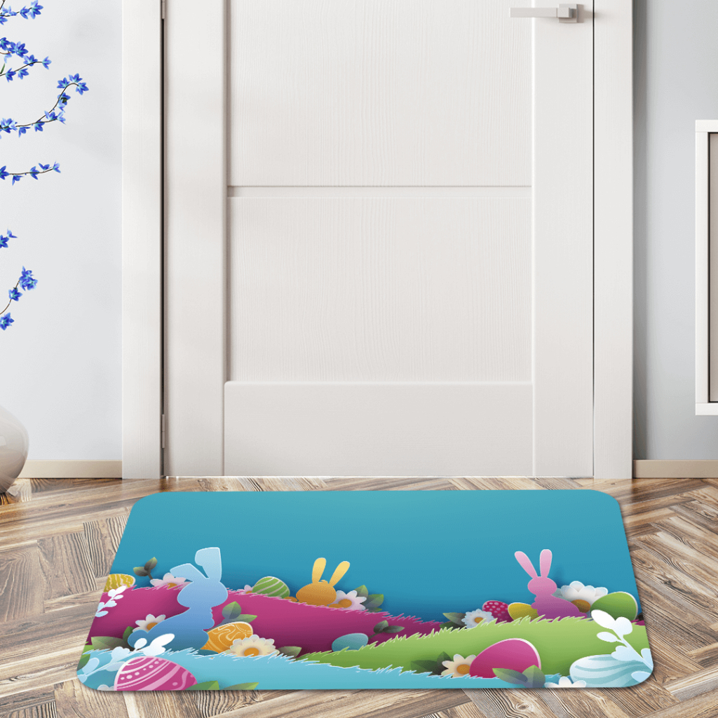 PÁSCOA: TAPETE DE ENTRADA ANTIDERRAPANTE 60X34cm EMBORRACHADO 02