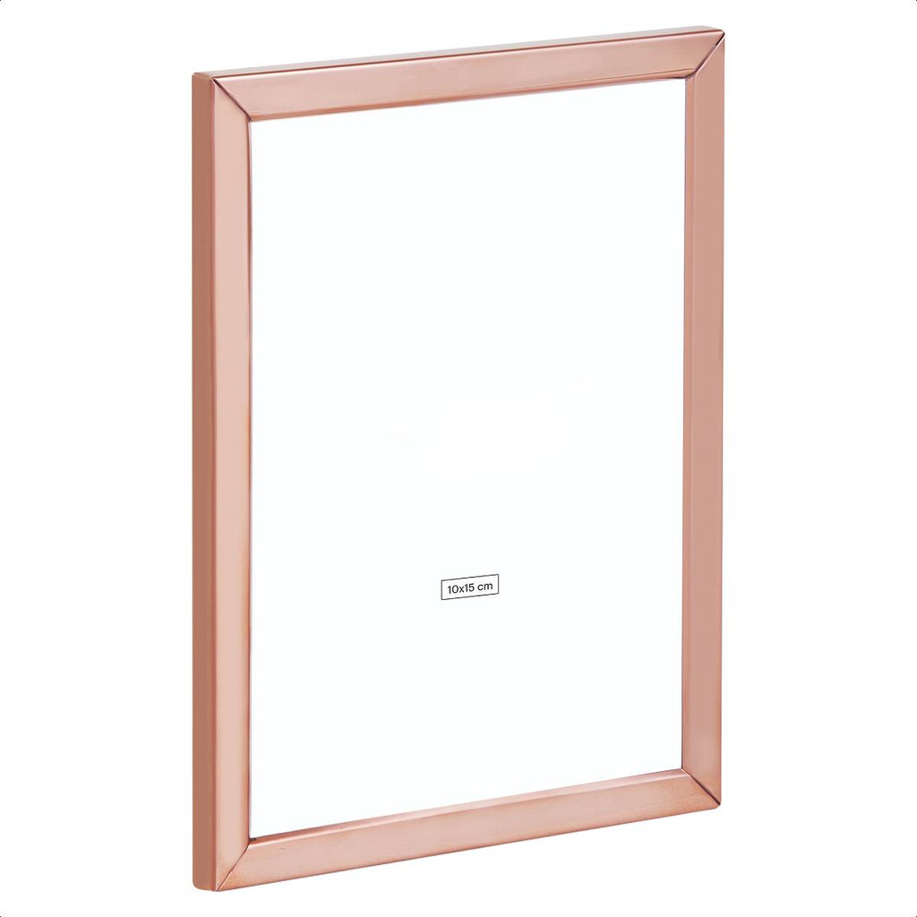 Porta Retrato Quadro Clássico 10x15cm Rose Gold Em Metal