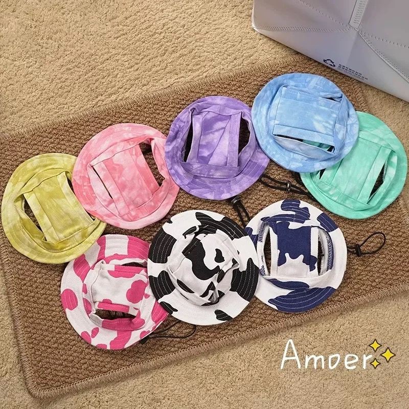 Chapéu Gato e Cachorro com furos para as orelhas Designer Estiloso Cordão Com Regulagem Confortável