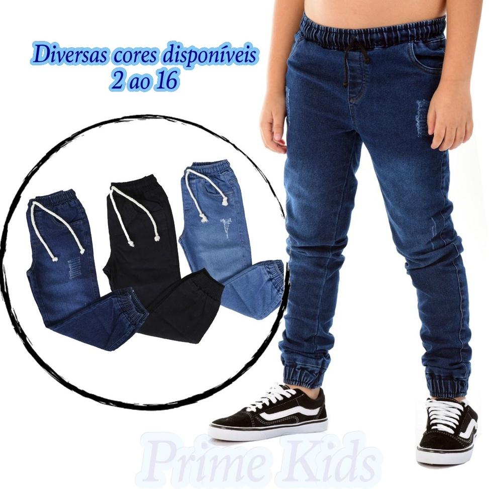 Calça Jogger infantil 6 ao 8 Jogger Menino Volta As Aulas