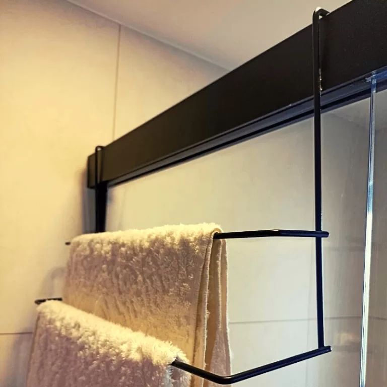 Porta Toalha Banheiro Preto Inox Suporte Toalheiro